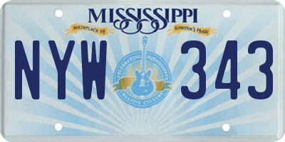 MS license plate NYW343
