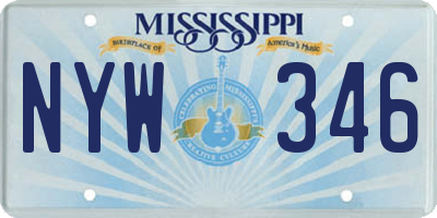 MS license plate NYW346