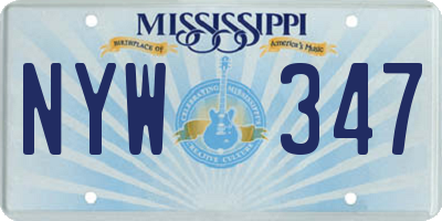 MS license plate NYW347