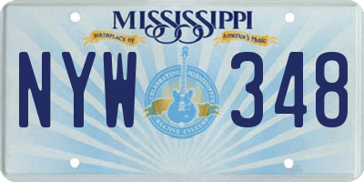 MS license plate NYW348