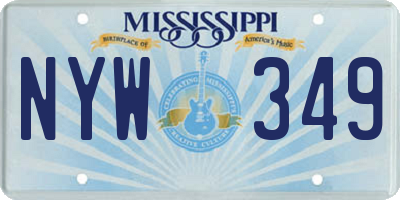 MS license plate NYW349