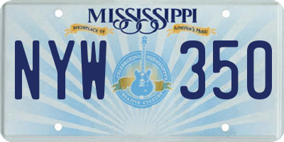 MS license plate NYW350