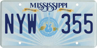 MS license plate NYW355