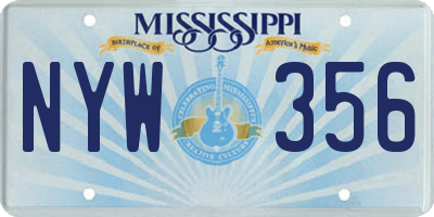 MS license plate NYW356