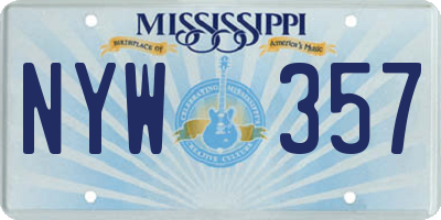 MS license plate NYW357