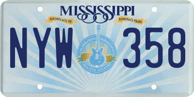 MS license plate NYW358