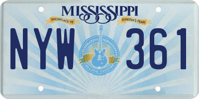 MS license plate NYW361