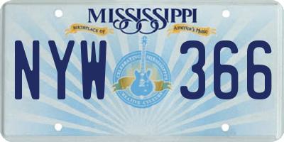 MS license plate NYW366
