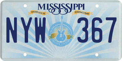 MS license plate NYW367