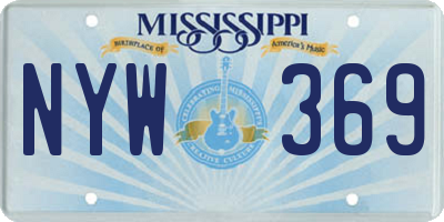 MS license plate NYW369