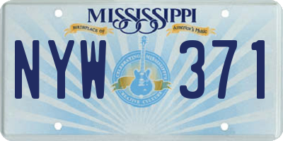 MS license plate NYW371