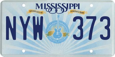 MS license plate NYW373