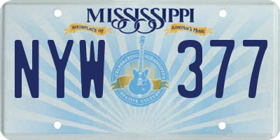 MS license plate NYW377