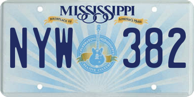 MS license plate NYW382