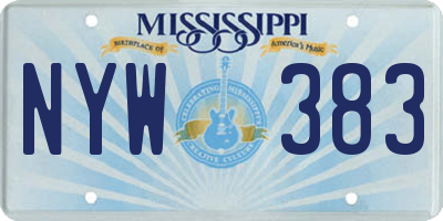 MS license plate NYW383