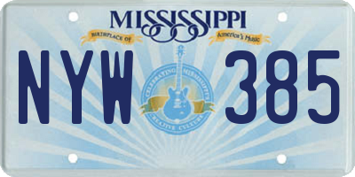 MS license plate NYW385