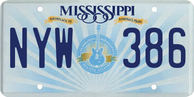 MS license plate NYW386