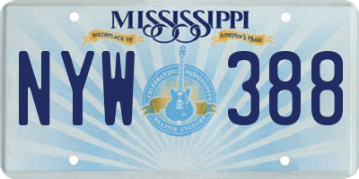 MS license plate NYW388