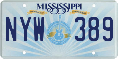 MS license plate NYW389