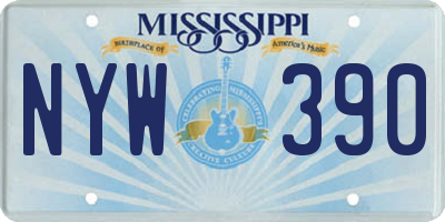 MS license plate NYW390