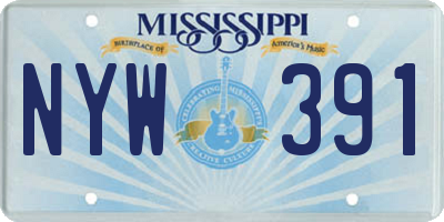MS license plate NYW391