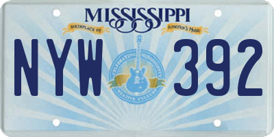 MS license plate NYW392