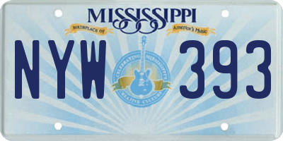MS license plate NYW393