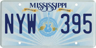 MS license plate NYW395