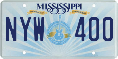 MS license plate NYW400