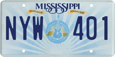 MS license plate NYW401