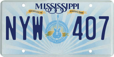 MS license plate NYW407