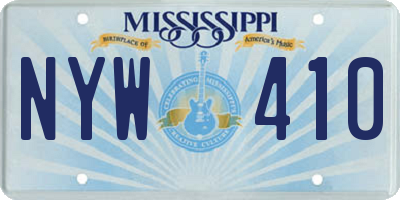 MS license plate NYW410