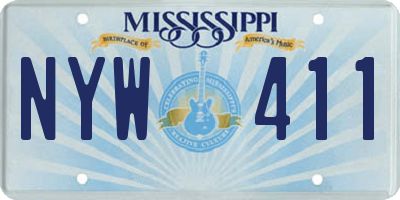 MS license plate NYW411
