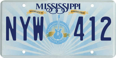 MS license plate NYW412