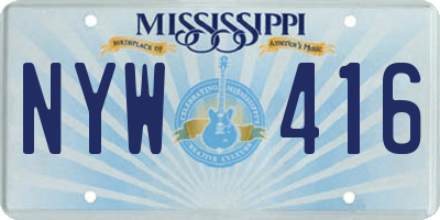 MS license plate NYW416