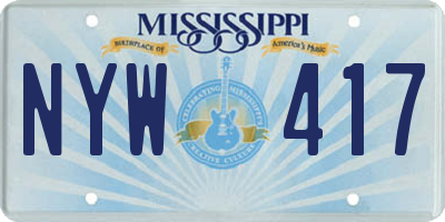 MS license plate NYW417