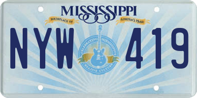 MS license plate NYW419
