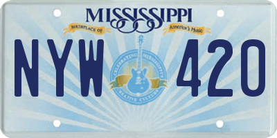 MS license plate NYW420
