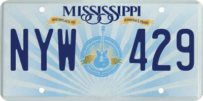MS license plate NYW429
