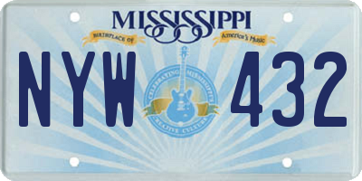 MS license plate NYW432