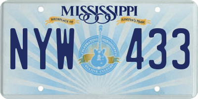 MS license plate NYW433