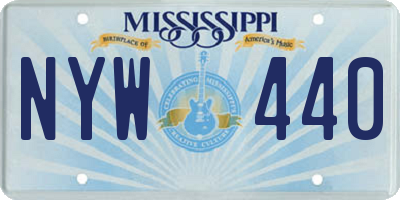 MS license plate NYW440