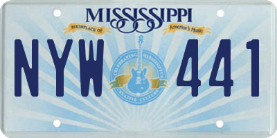 MS license plate NYW441