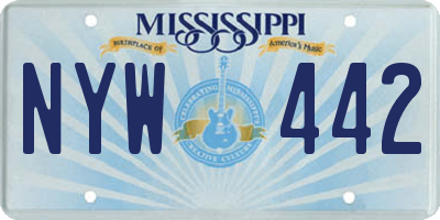 MS license plate NYW442