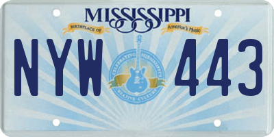MS license plate NYW443