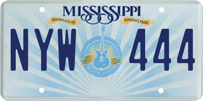 MS license plate NYW444