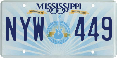 MS license plate NYW449