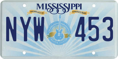 MS license plate NYW453