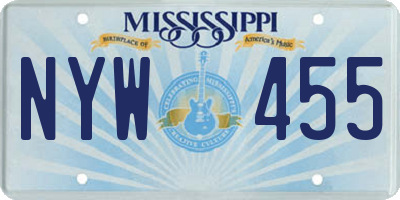 MS license plate NYW455