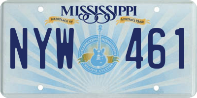 MS license plate NYW461